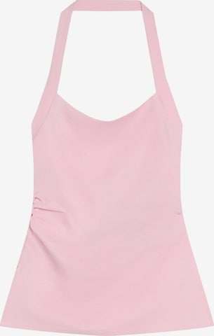 Top de la Bershka pe roz: față