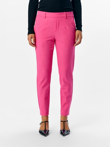 OBJECT Slim fit Pleat-front trousers 'OBJLisa' in Pink: front