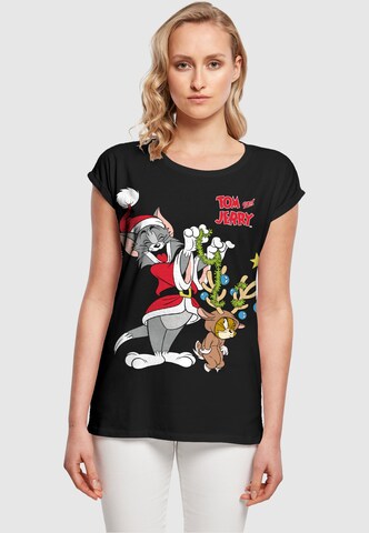 ABSOLUTE CULT T-Shirt 'Tom And Jerry - Reindeer' in Schwarz: predná strana