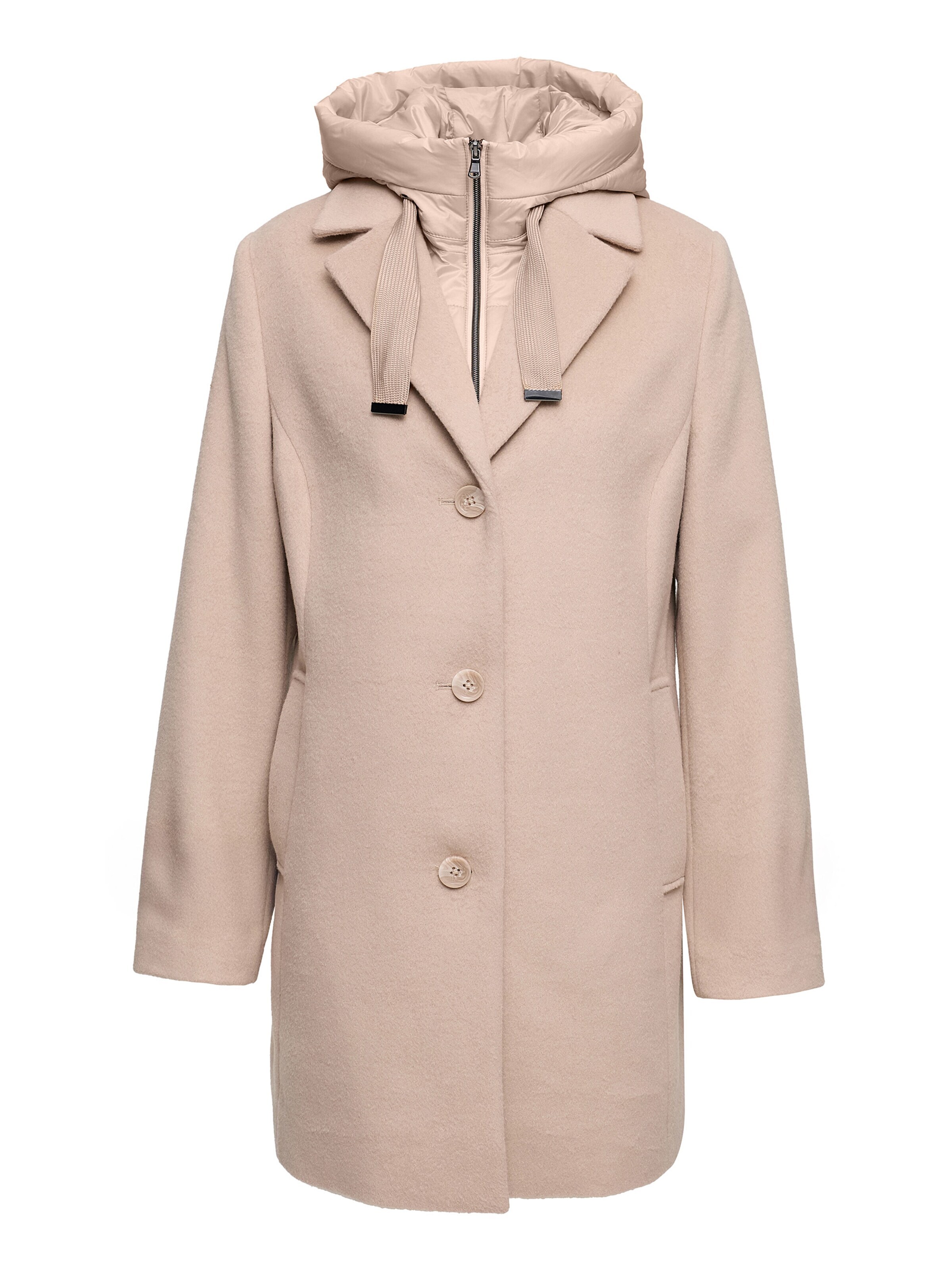 MANISA Between-Season Jacket 'Wolljacke' in Beige: front