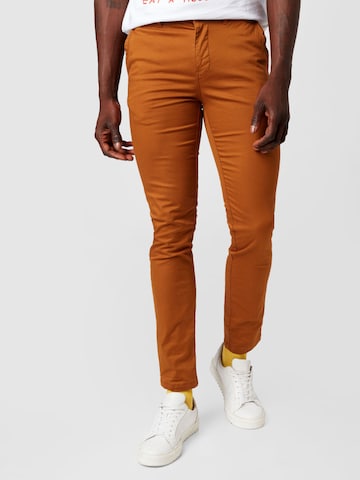 SCOTCH & SODA Slim fit Chino trousers 'Stuart' in Brown: front