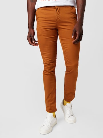 Slimfit Pantaloni chino 'Stuart' di SCOTCH & SODA in marrone: frontale