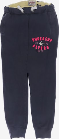 Superdry Pants in XXS in Blue: front