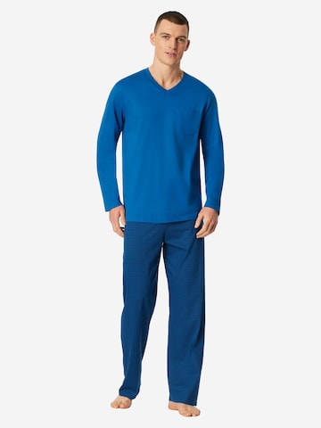 SCHIESSER Pyjama lang ' Comfort Essentials ' in Blauw