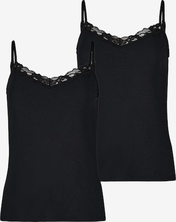 Skiny Spaghettitop ' Modal Lace ' in Schwarz: Vorderseite
