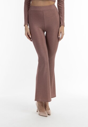 évasé Pantalon faina en rose : devant