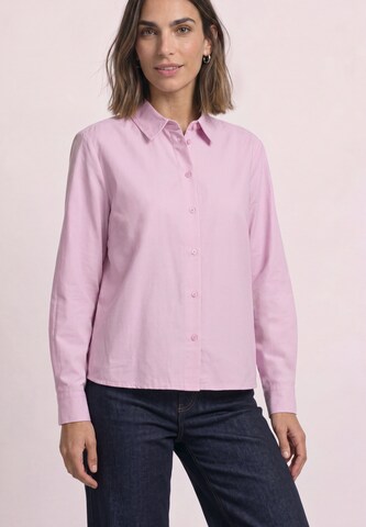 STREET ONE Oxford Hemdbluse mit Backprint in Pink: Vorderseite