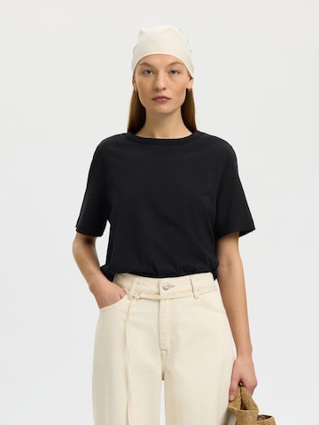 SELECTED - Camiseta en negro: frente