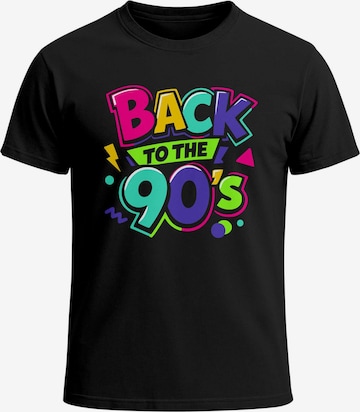 MoonWorks Shirt 'Back to 90s' in Schwarz: Vorderseite