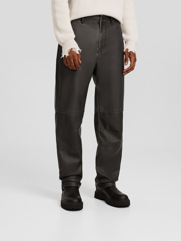 Bershka Regular Broek in Grijs: voorkant