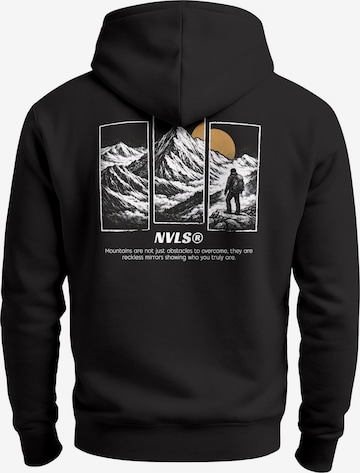 Neverless Sweatshirt 'Mountain Wanderer' in Black: front