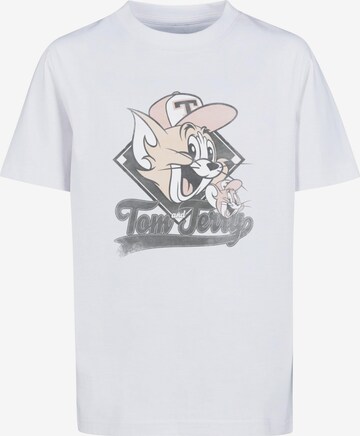 Maglietta 'Tom And Jerry - Baseball Caps' di ABSOLUTE CULT in bianco: frontale