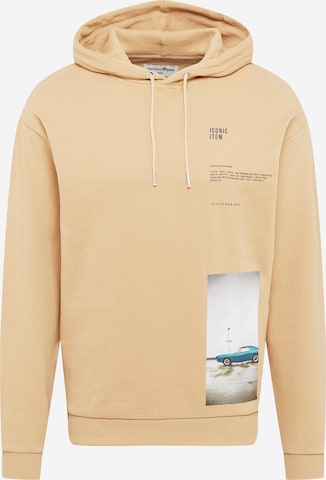 TOM TAILOR DENIM Sweatshirt in Beige: predná strana