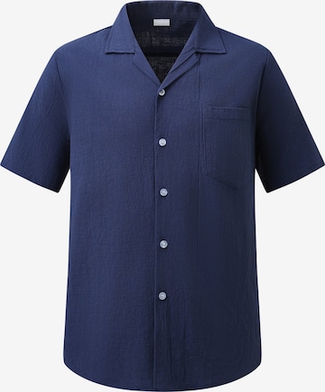 ALLTHEMEN Button Up Shirt 'Flut' in Blue: front