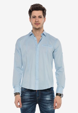 CIPO & BAXX Regular fit Button Up Shirt in Blue: front