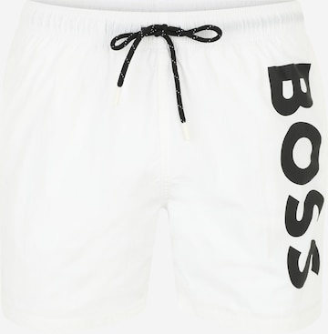 BOSS Шорти за плуване 'Octopus' в бяло: отпред