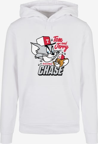 ABSOLUTE CULT Sweatshirt 'Tom And Jerry - Chase' in Wit: voorkant