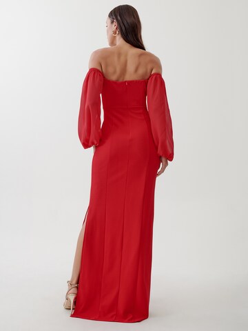 Tussah Evening dress 'CIERA' in Red: back
