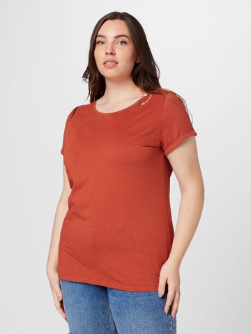 T-shirt 'FLORAH' Ragwear Plus en marron : devant