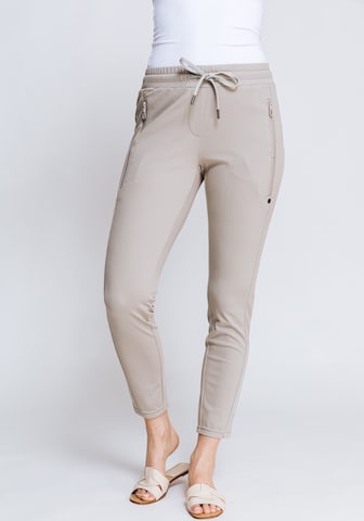 Zhrill Slim fit Pants in Beige: front