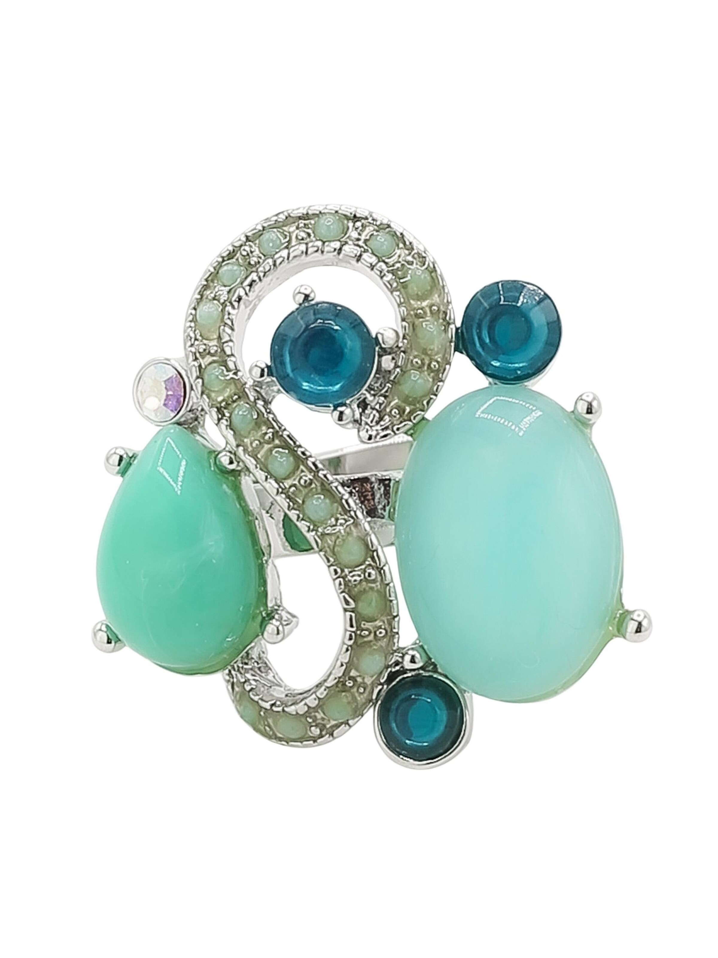 COLLEZIONE ALESSANDRO Ring 'Sissi' in Green: front