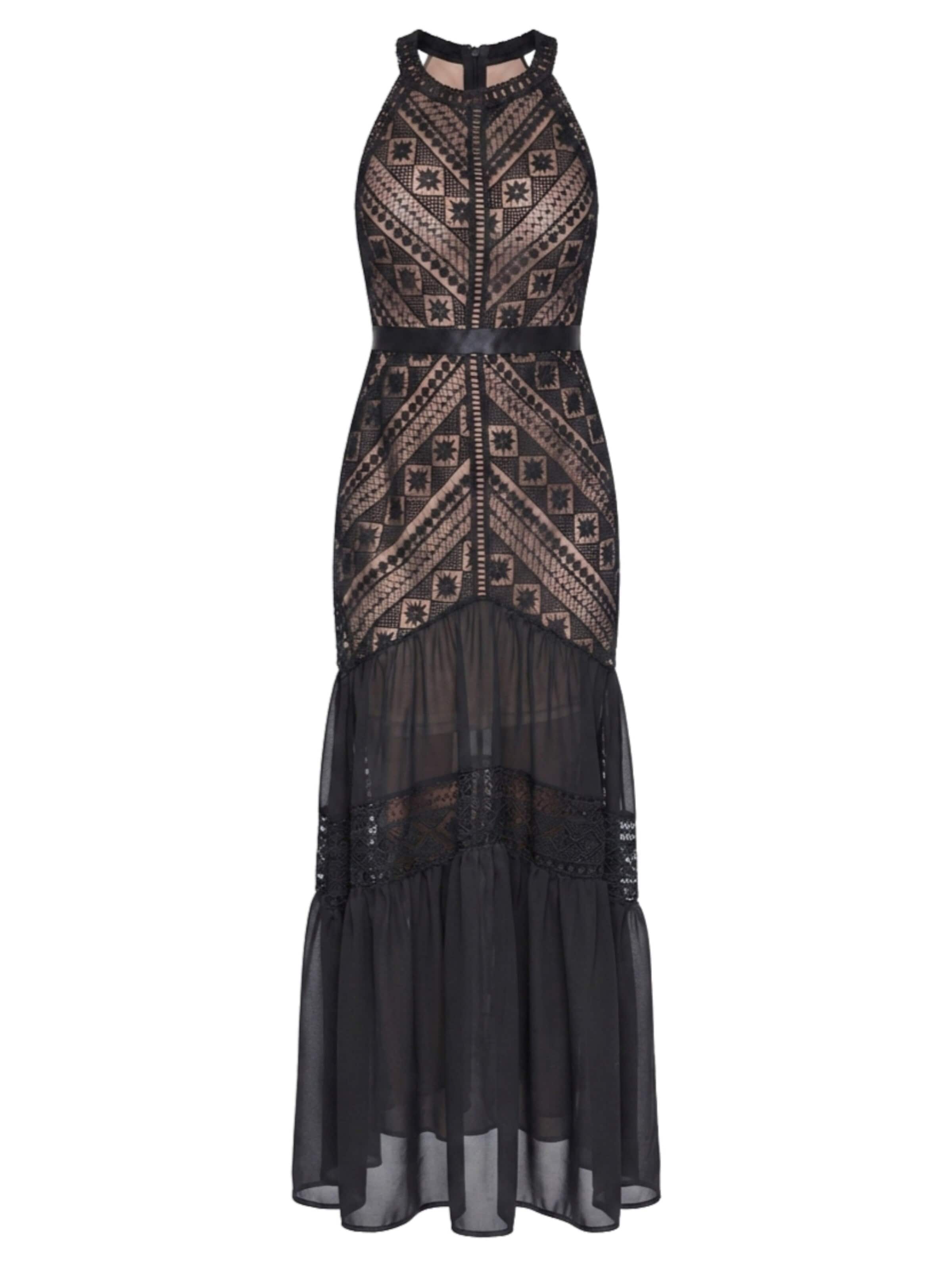 Rochie de seară de la Ombre pe negru: față