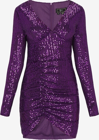 faina Kokteilové šaty - Fialová: predná strana
