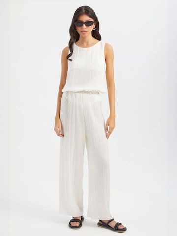 Wide Leg Pantalon Hiccup en blanc