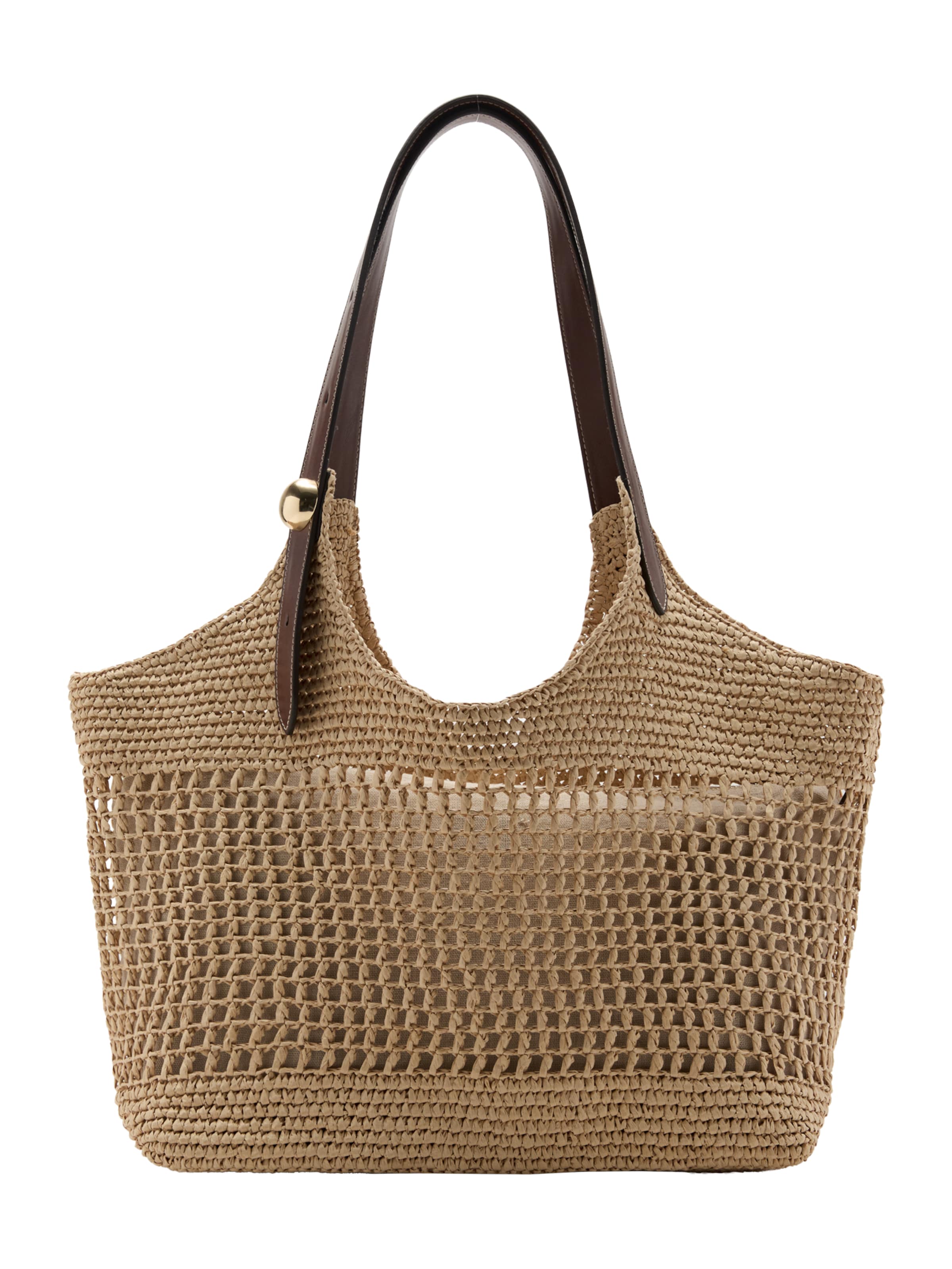 MANGO Nákupní taška 'CROACIA' – béžová: přední strana