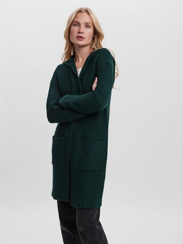 VERO MODA Knit Cardigan in Green: front