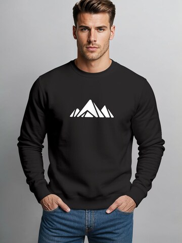 Neverless Sweatshirt 'Berg Polygon'‌‌‌ in Schwarz