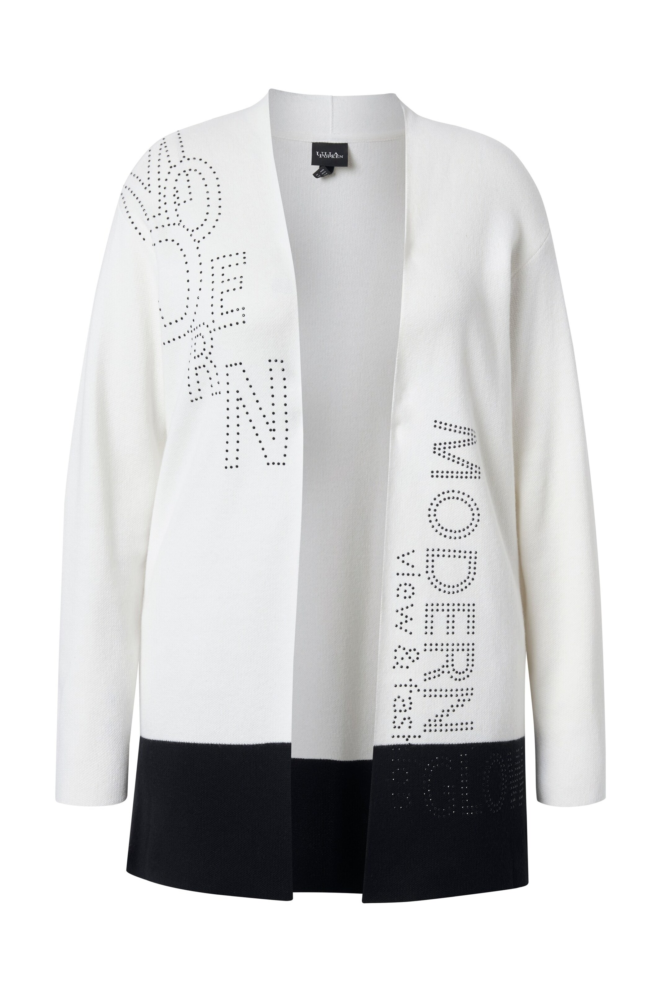 Ulla Popken Gebreid vest in Wit: voorkant