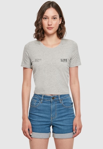 Merchcode T-Shirt 'Life' in Grau: Vorderseite