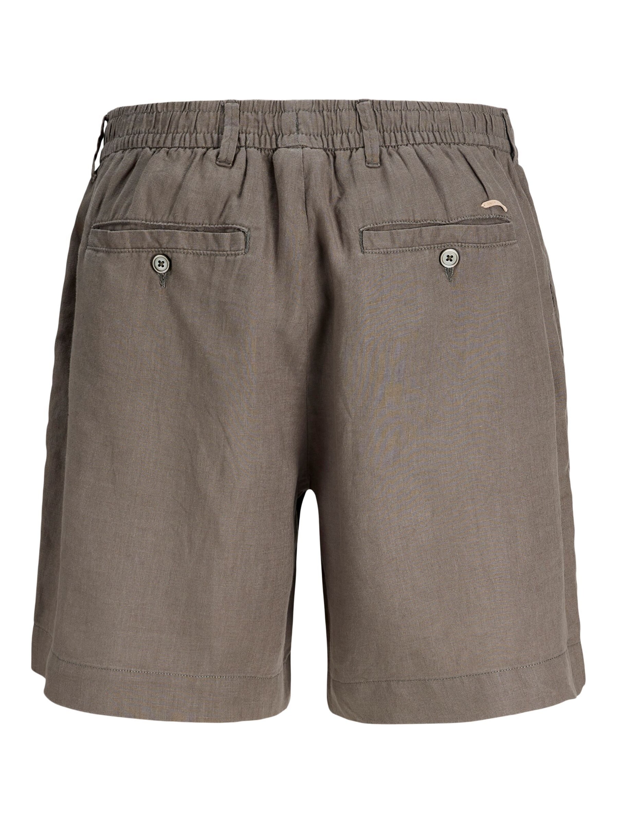 JACK & JONES Wide Leg Lærredsbukser 'JPSTBill JJLawrence' i grå