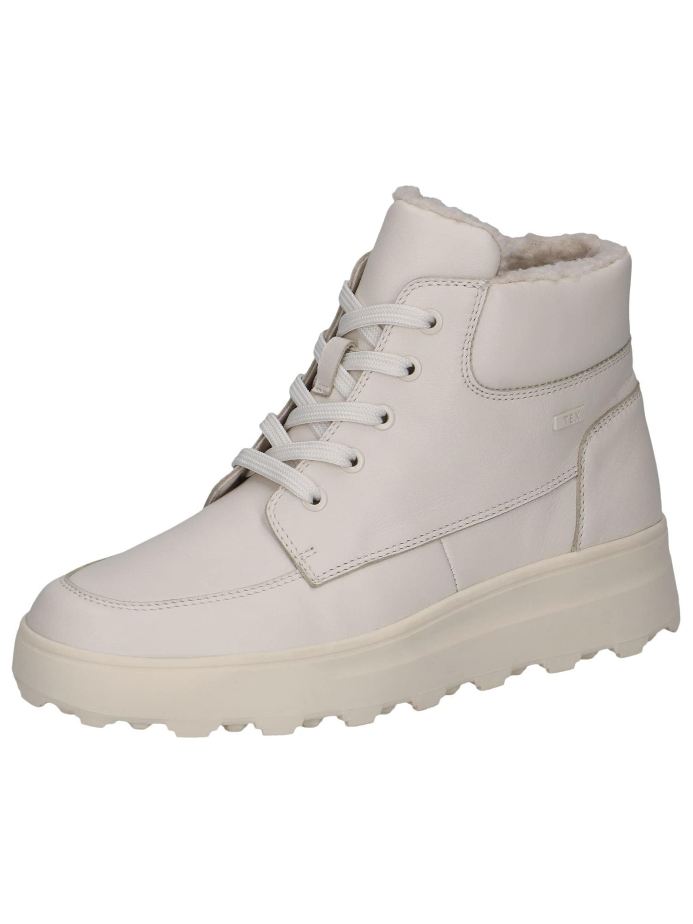 CAPRICE Lace-Up Ankle Boots in White: front