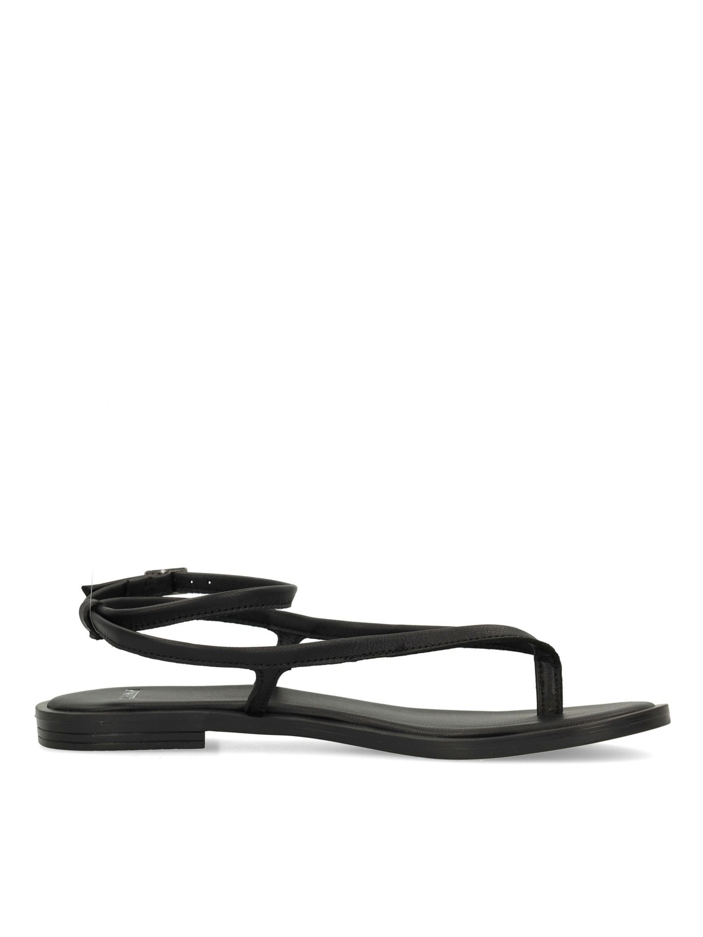 MANFIELD T-Bar Sandals in Black