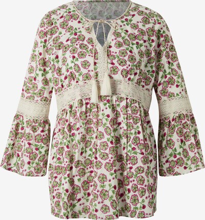 heine Bluse in beige / grün / rot, Produktansicht