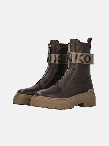 PINKO Botki 'PINKO MIA 13 ANKLE BOOT CALF LEATHER/ ST RETCH SPREADING Scarpe' w kolorze brązowy