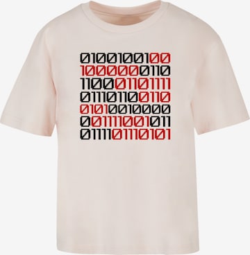 F4NT4STIC Shirt 'I love you 01001001 Binary Code Valentinstag' in Pink: front