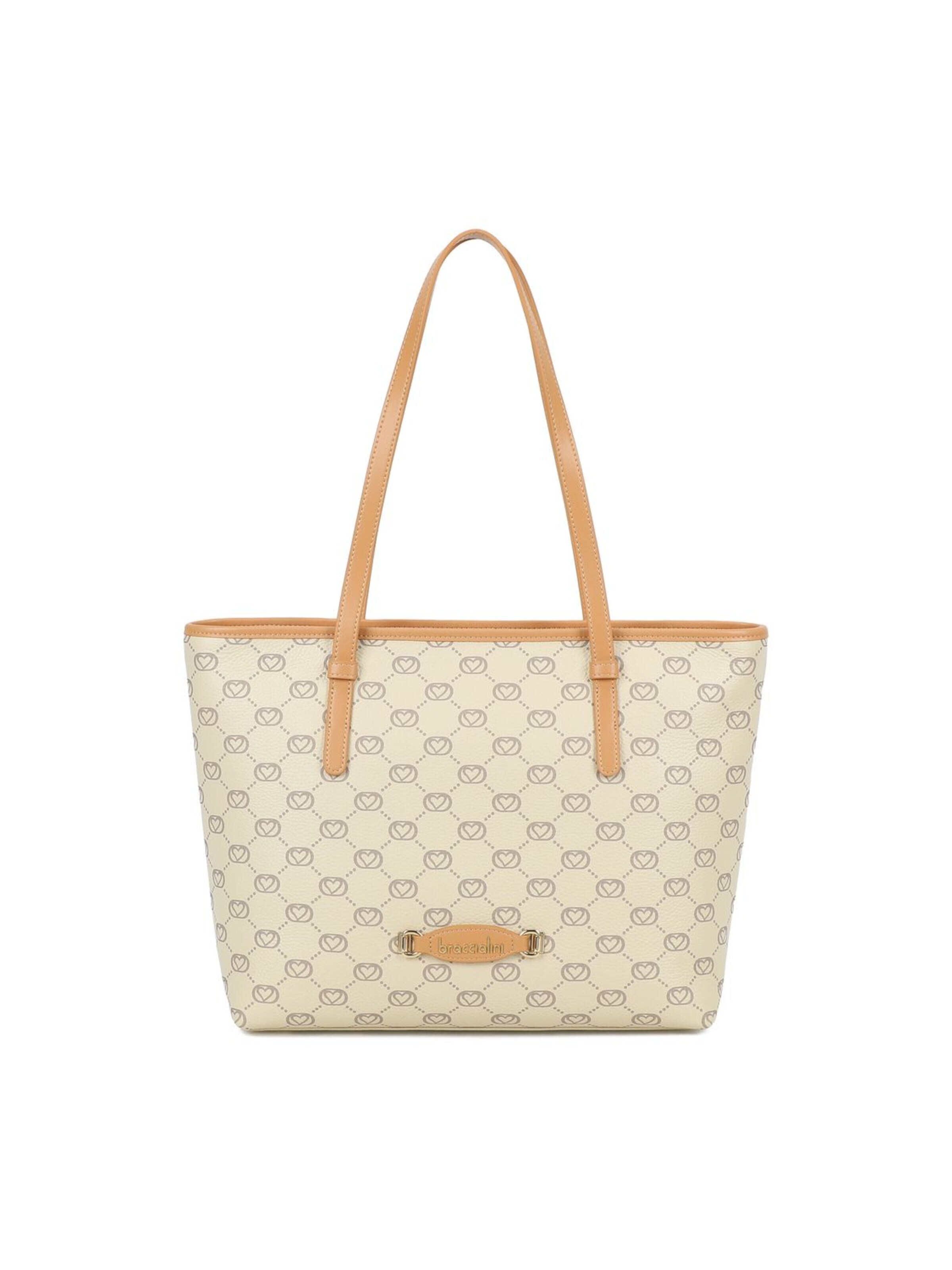 Shopper 'Monogram' di Braccialini in beige: frontale