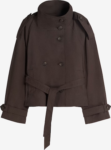 BershkaPrijelazna jakna - smeđa boja: prednji dio