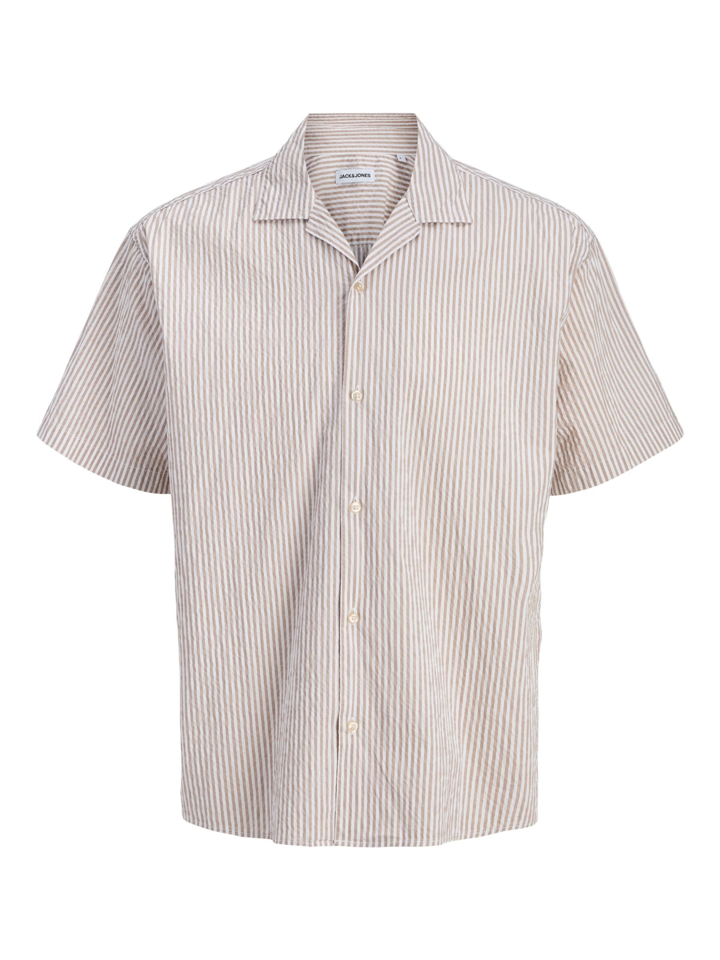 JACK & JONES Camisa 'Hawaii' en marrón claro / blanco, Vista del producto