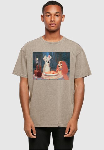 ABSOLUTE CULT Shirt 'Lady And The Tramp - Spaghetti Photo' in Groen: voorkant
