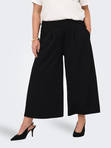 ONLY Carmakoma Wide leg Pleat-Front Pants in Black: front