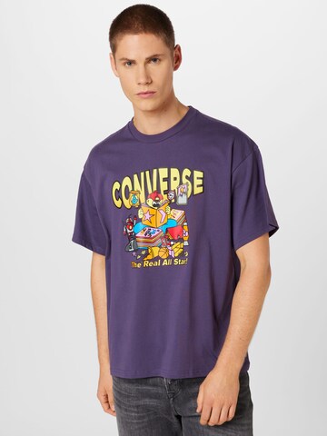 T-Shirt 'NOVELTY' CONVERSE en violet : devant