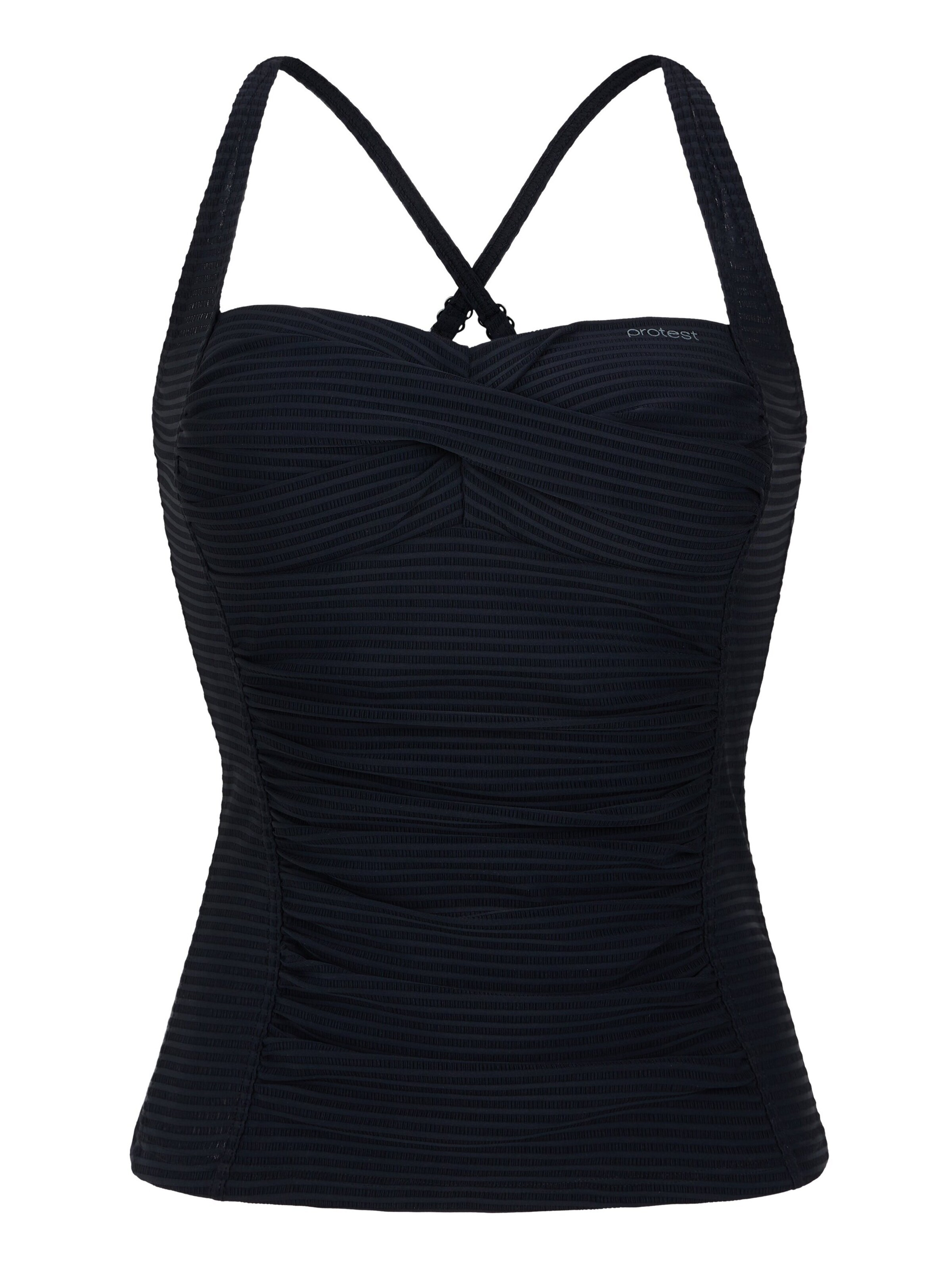 PROTEST Tankini top 'MIXCAMO' in Black: front