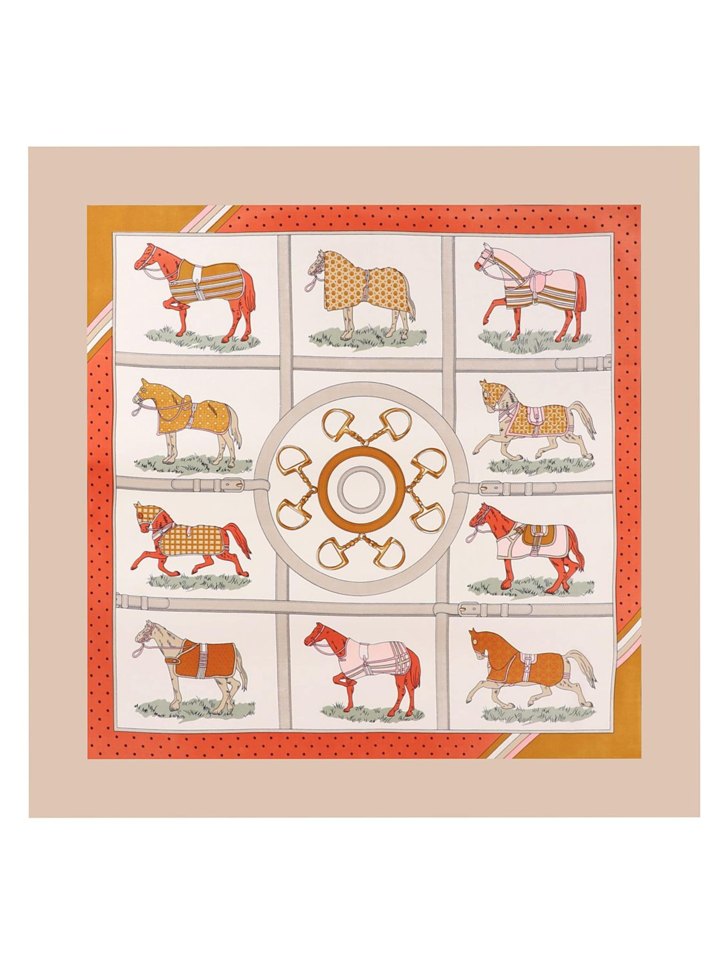 19V69 ITALIA Halsduk 'HORSE' i beige: framsida