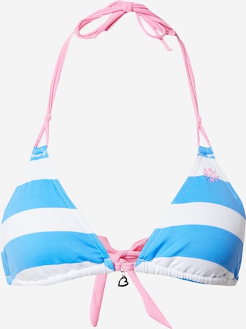 Banana Moon Triangle Bikini top 'YERO TEAM' in Blue: front