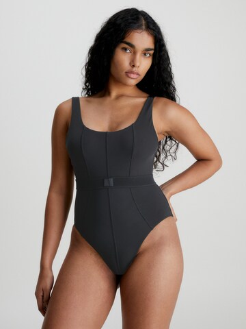 Calvin Klein Swimwear Bustier Badpak in Zwart: voorkant