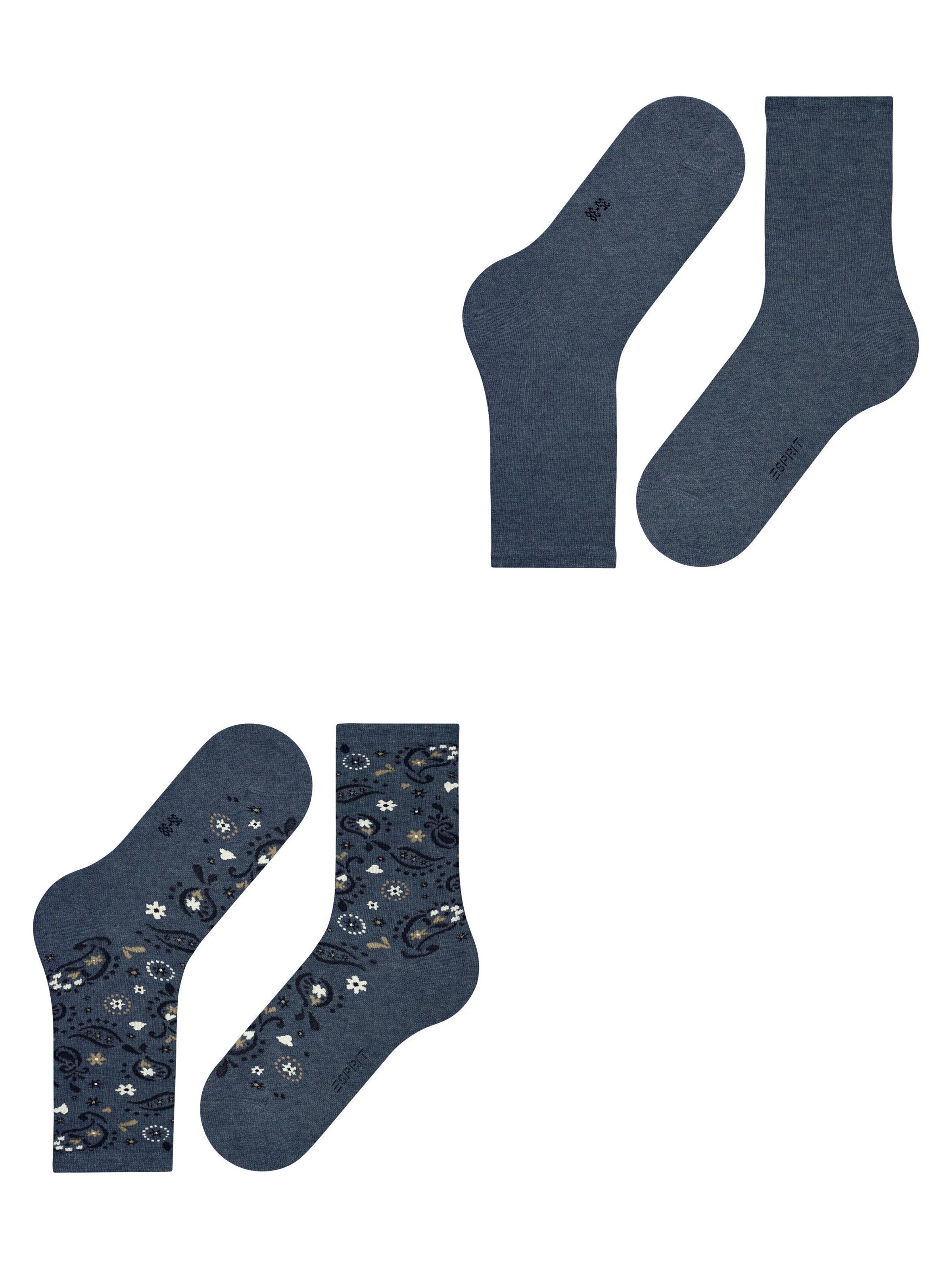 ESPRIT Socken 'Soft Paiyley 2-Pack'‌‌‌‌‌‌‌‌ in Blau